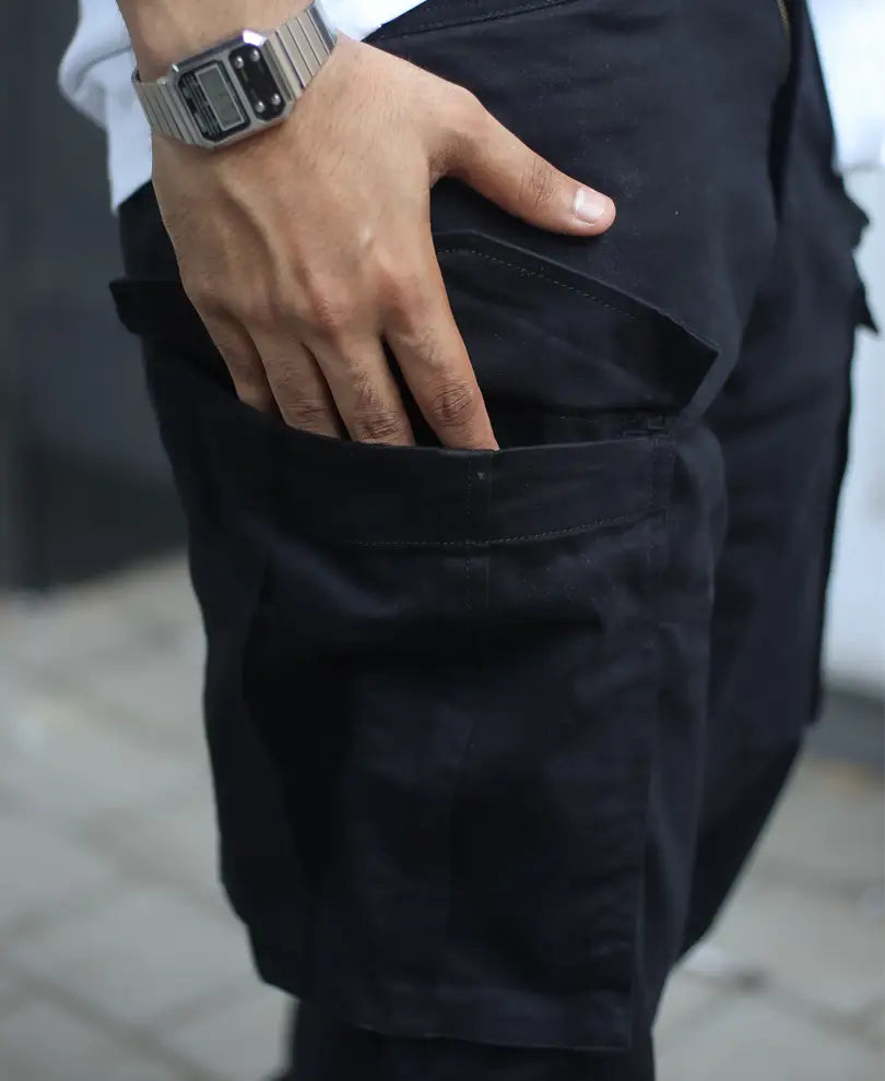 Black Regular Fit Cargo Pant