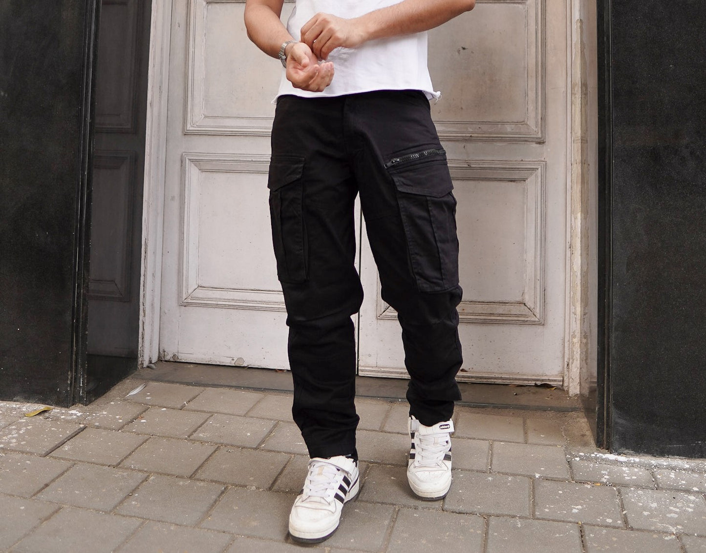 Black Regular Fit Cargo Pant