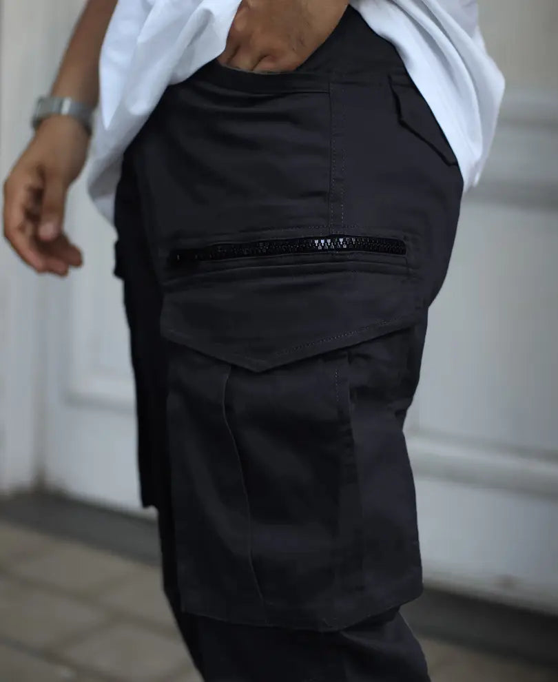 Black Regular Fit Cargo Pant