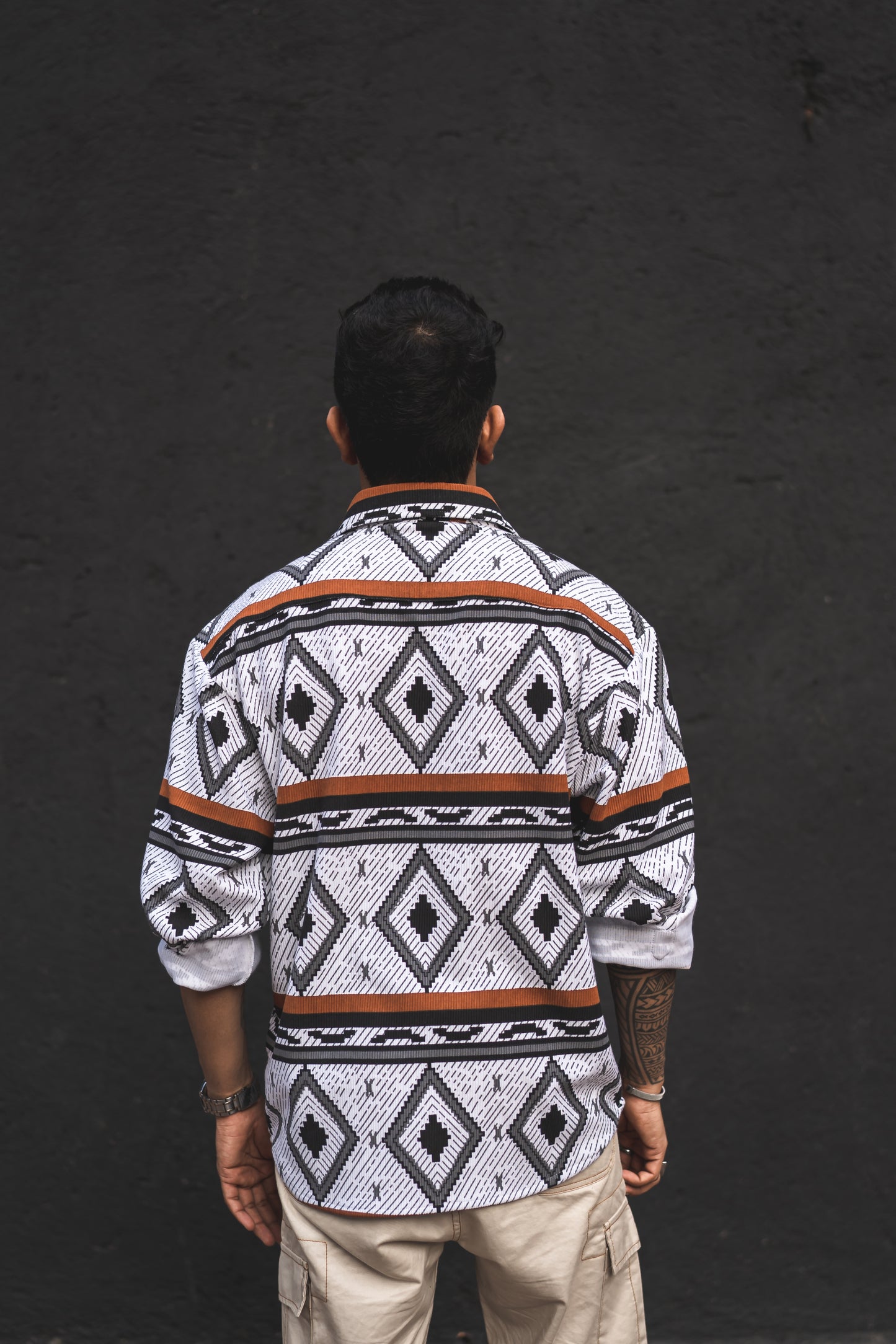 The Azure Geometric Button-Up Shirt: Where Style Meets Sophistication