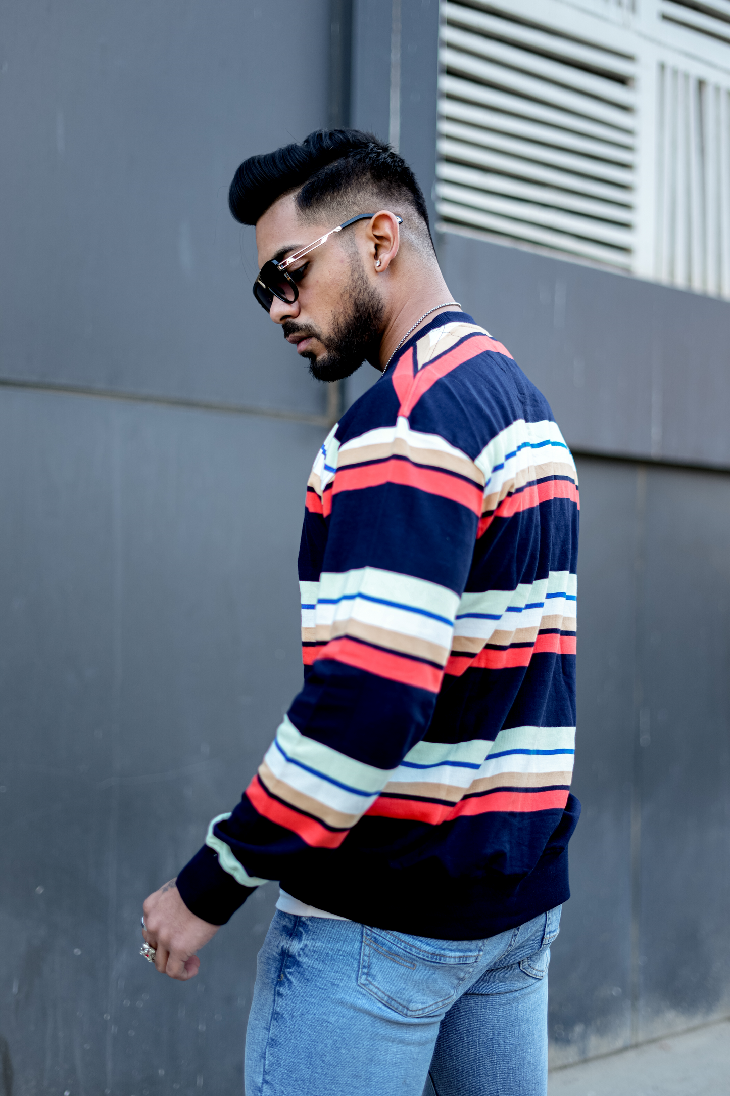 The Classic Multi Striped Full Sleeves T Shirt