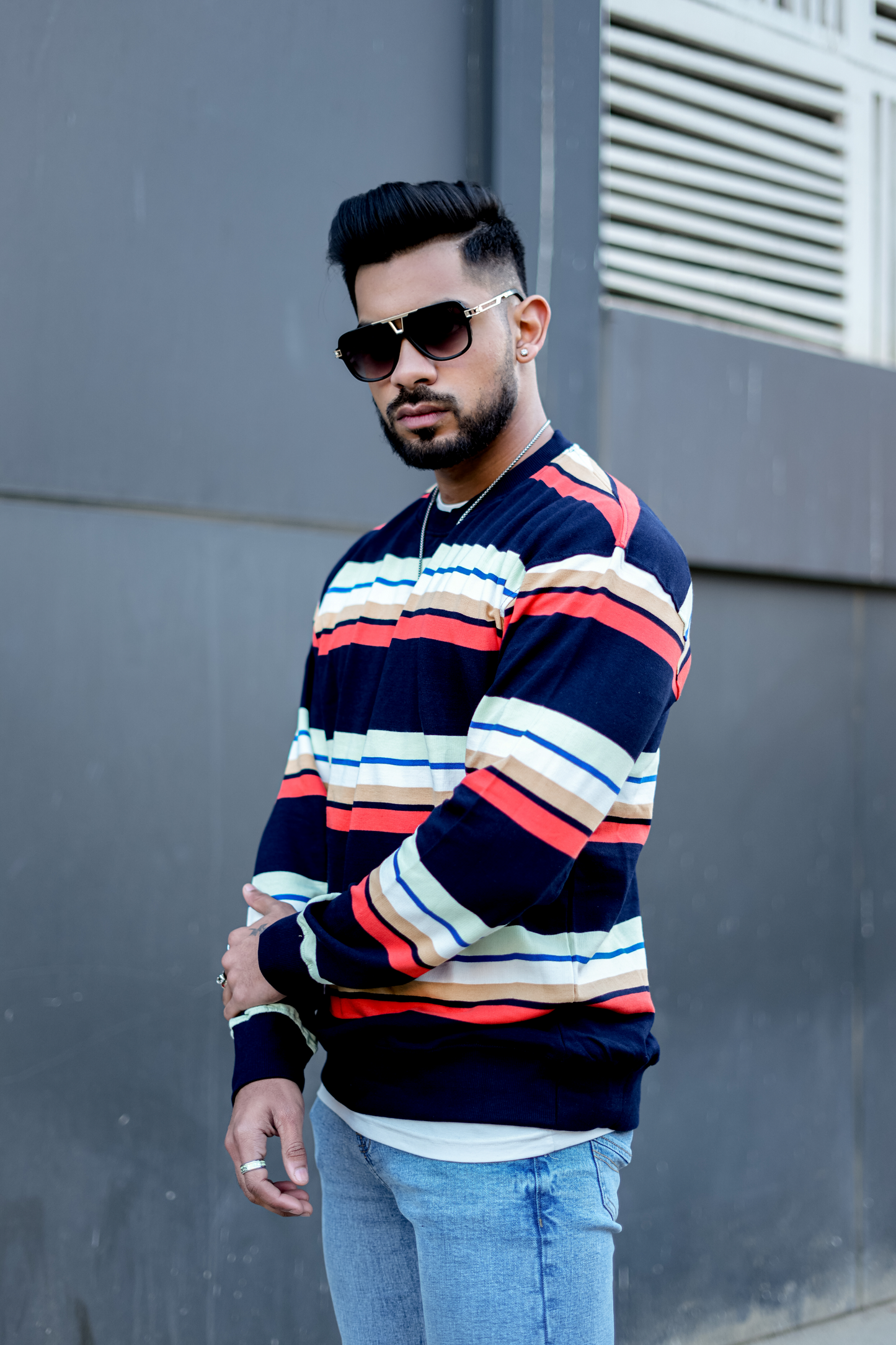 The Classic Multi Striped Full Sleeves T Shirt