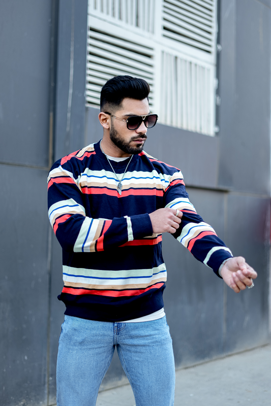 The Classic Multi Striped Full Sleeves T Shirt