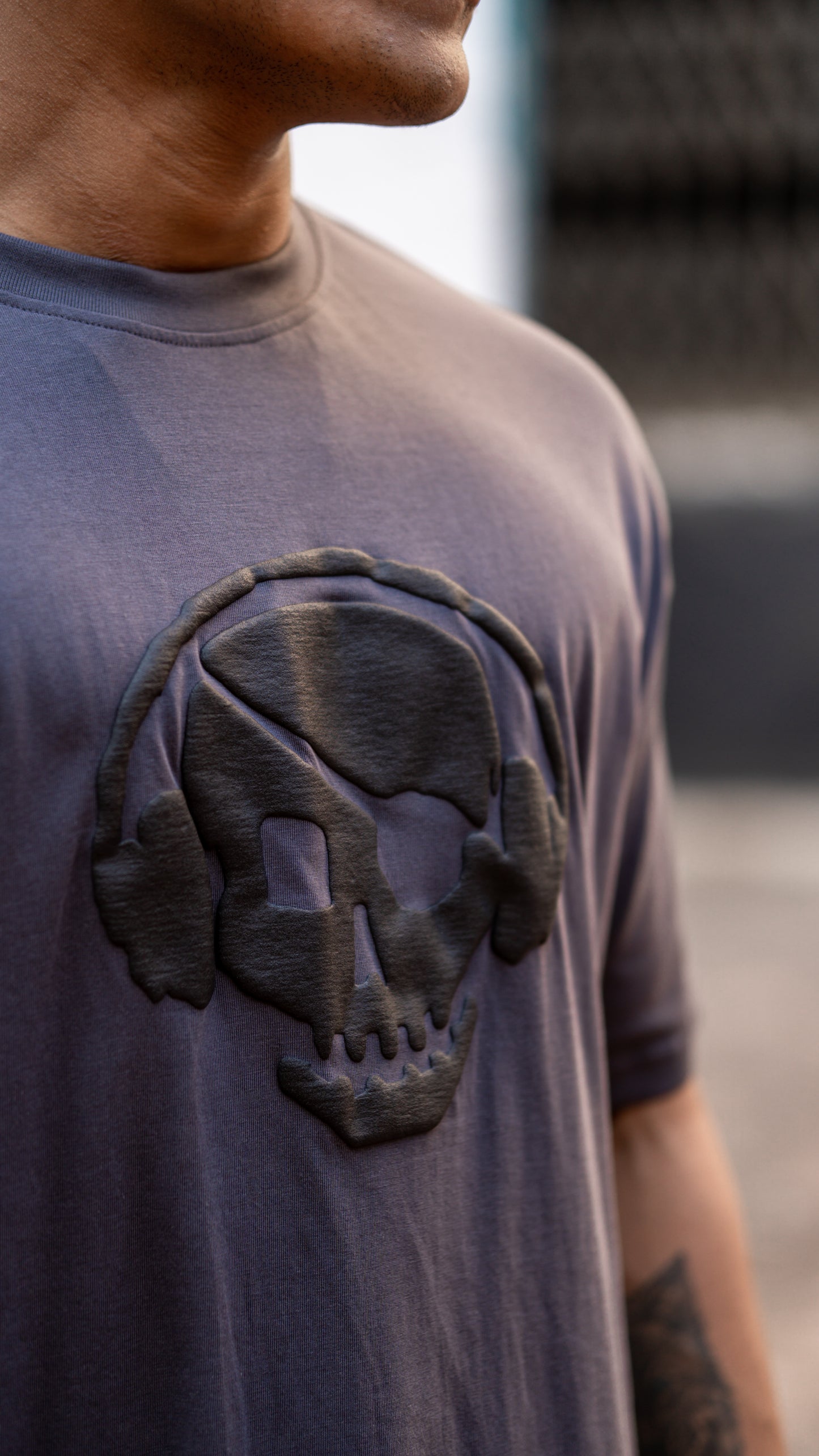Dark Grey Lost Yourself In Music Back Print Oversize Drop Shoulder T Shirt