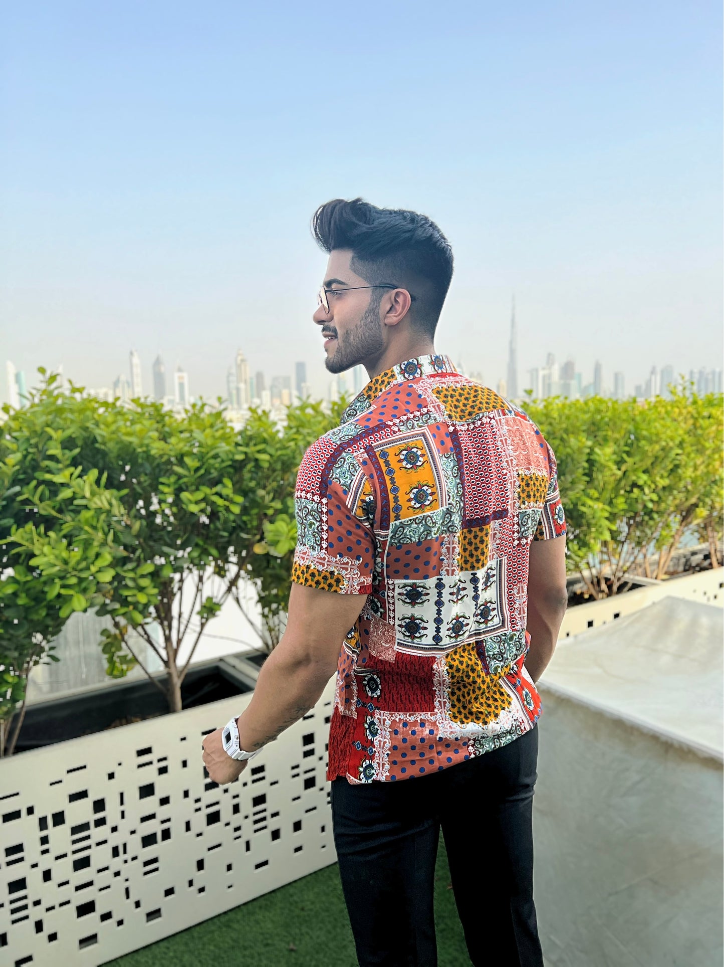 Exotic Print Short-Sleeve