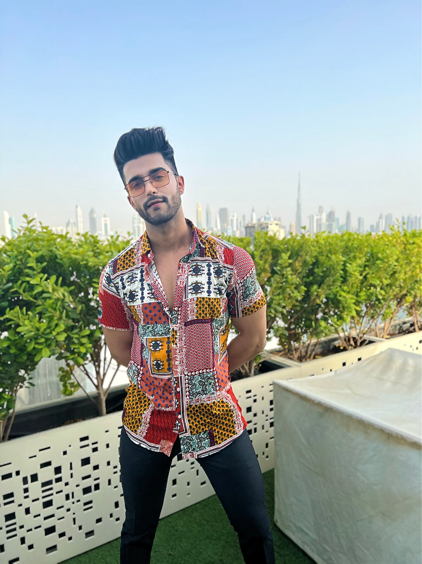 Exotic Print Short-Sleeve